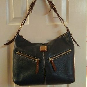 Dooney & Bourke Marine Blue Pebbled Mary Hobo